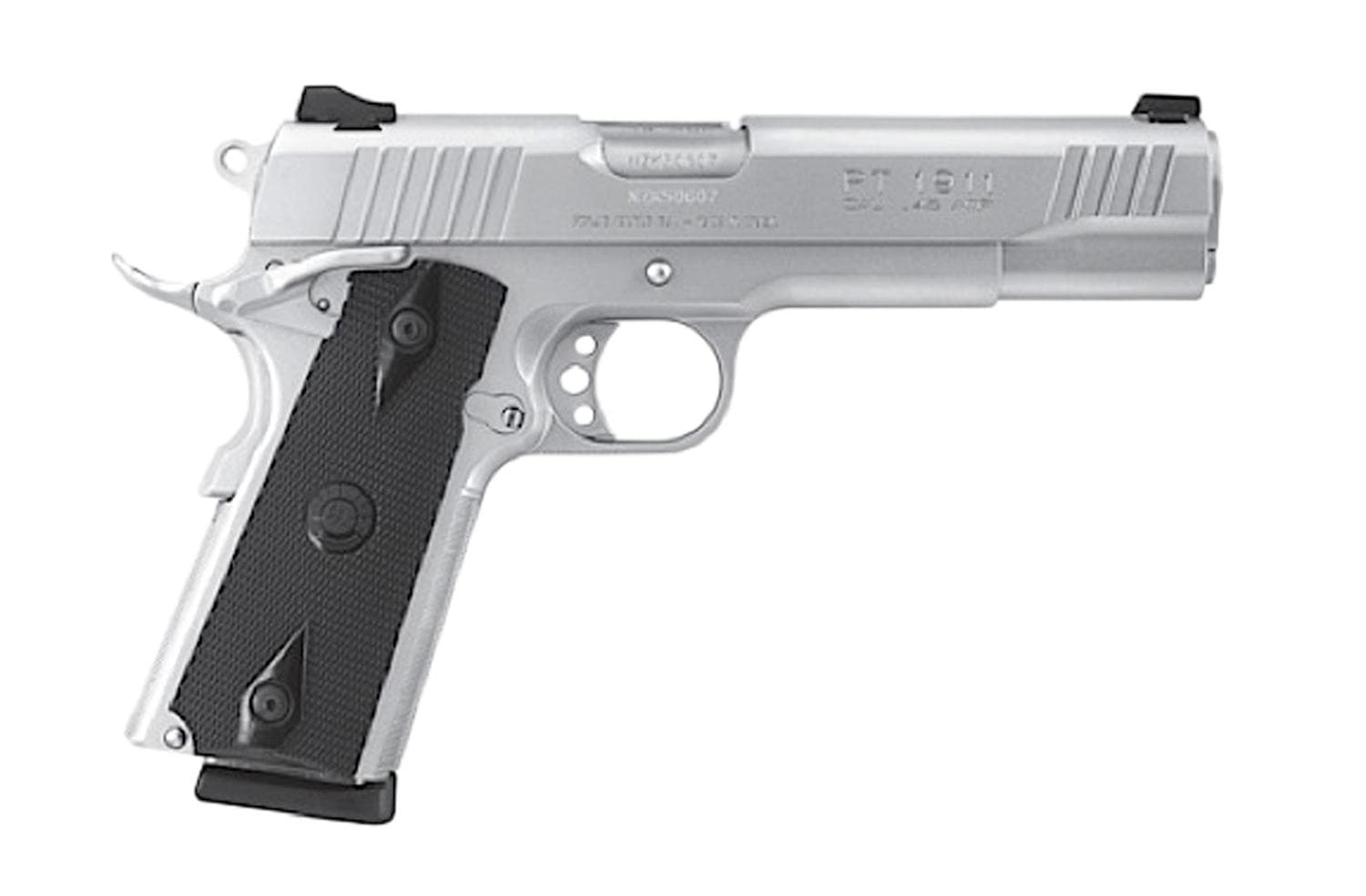 Taurus M1911 Standard 45 ACP 8rd Magazine 5" Barrel w/Heinie Sight Black Grip Stainless