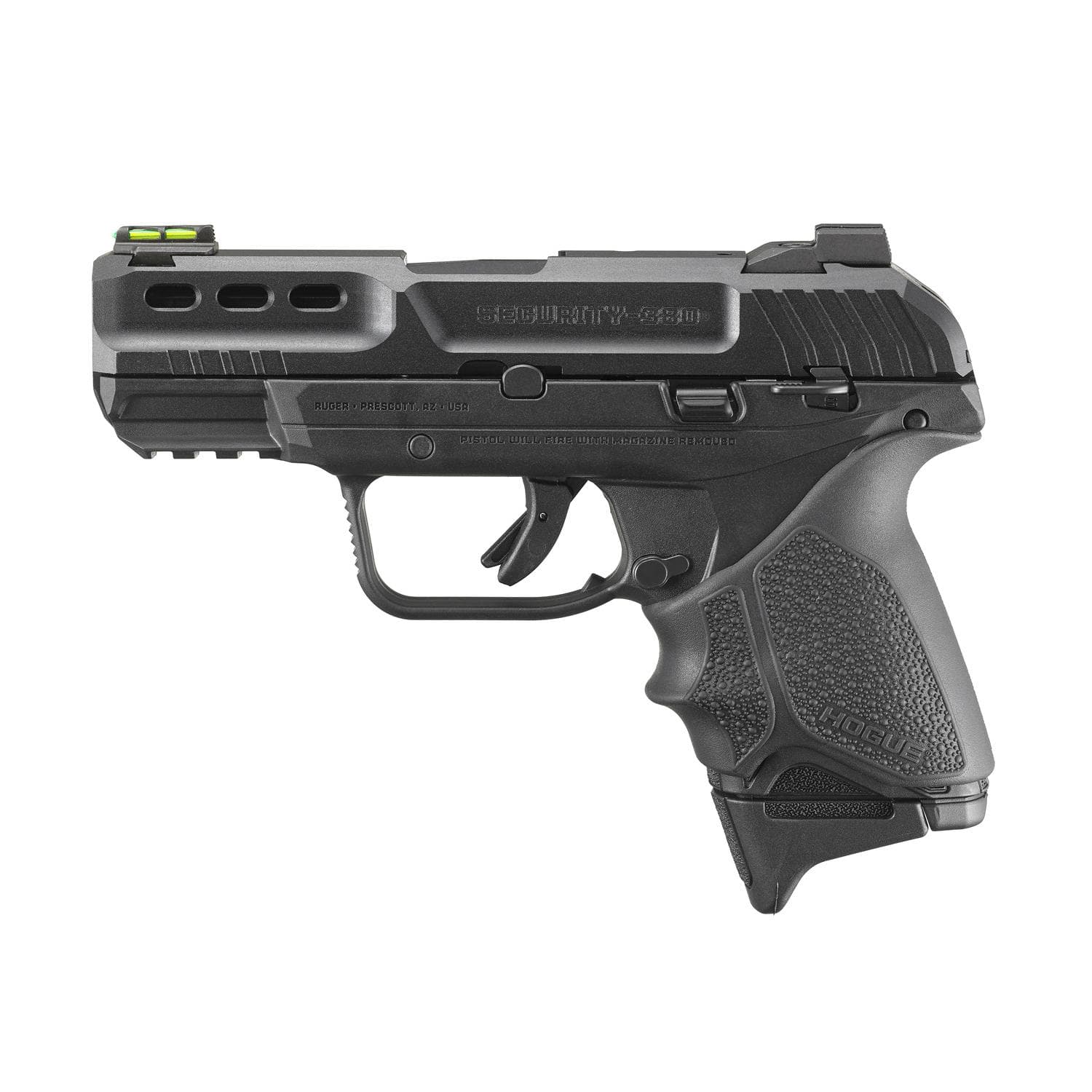 Ruger Security 380 Handgun w/Hogue Beavertail Handall Grip Sleeve .380 Auto 10rd Magazines(3) 3.42" Barrel Front Optic Sight