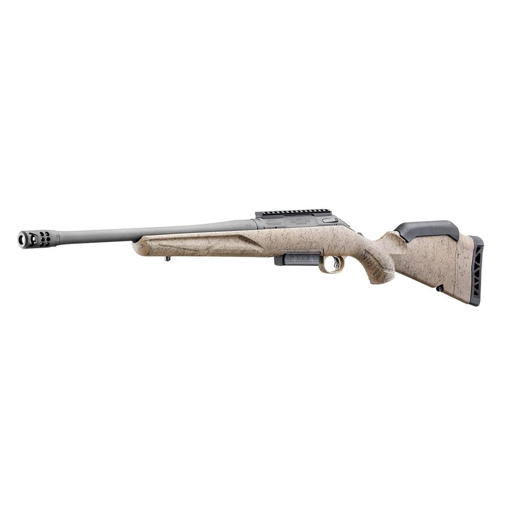 Ruger American Rifle Gen II Ranch .450 Bushmaster 3rd Magazine 16.1" 11/16x24 Threaded Barrel FDE Splatter Stock