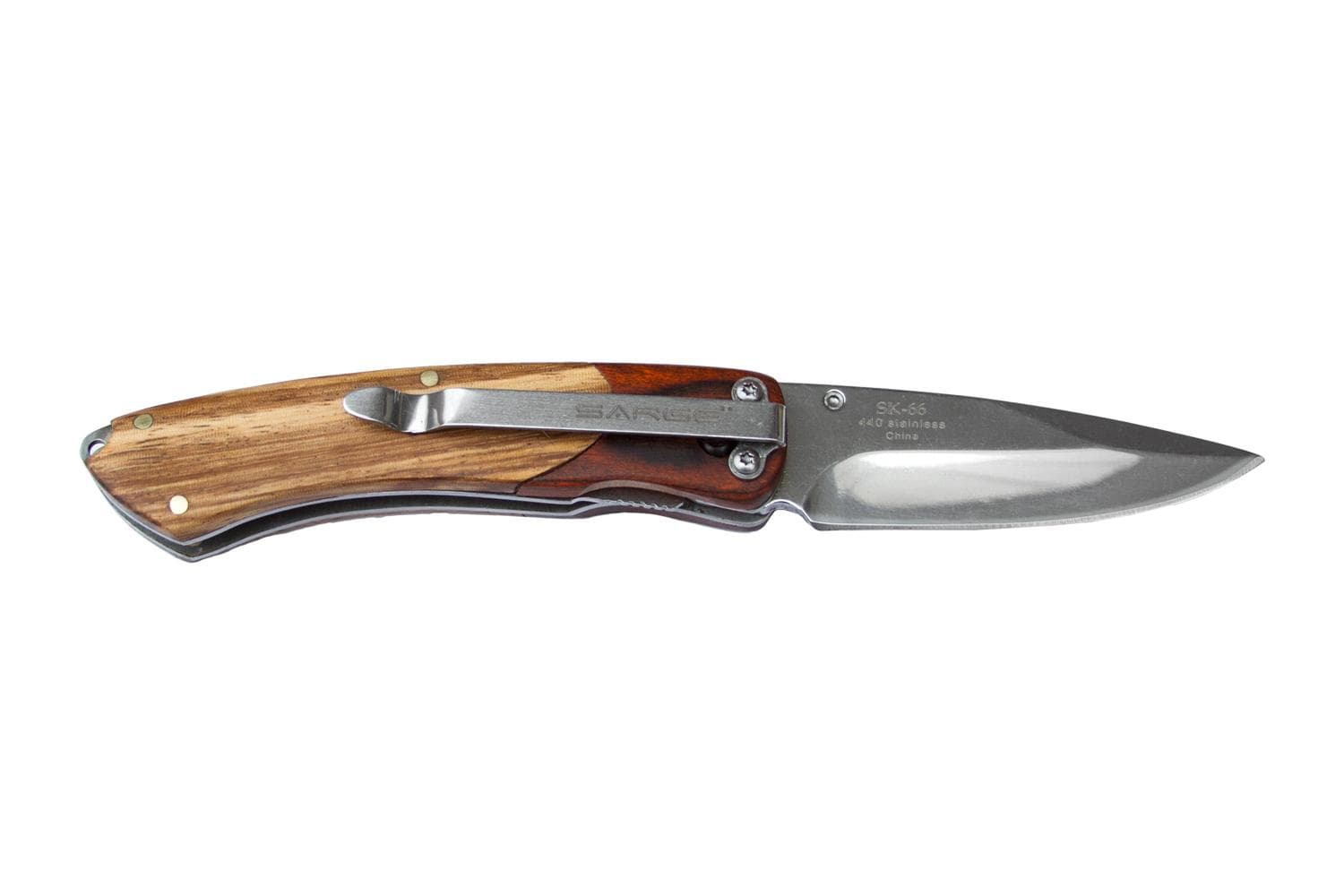 Sarge Knives Ranger - Two Tone Wooden Liner Locking Knife