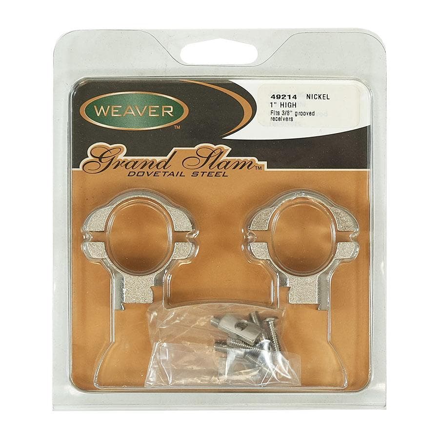 Weaver Grand Slam Ruger Style .22 cal Rimfire Scope Rings 1" High Nickel