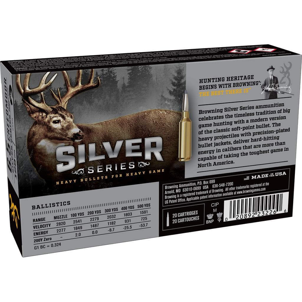 Browning Silver Series Rifle Ammunition 6.5 Creedmoor 129gr JSP 2820 fps 20/ct