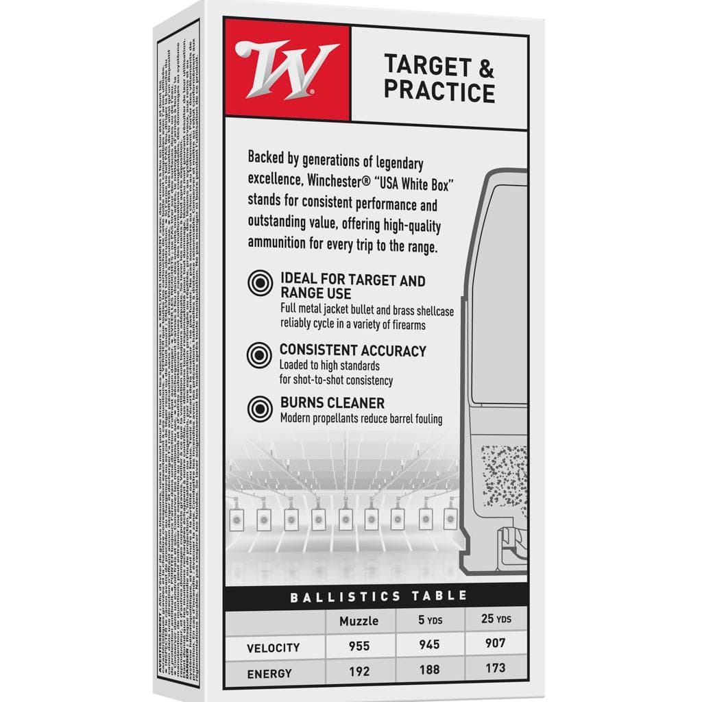 Winchester USA Handgun Ammunition .380 ACP 95 gr FN 50/ct