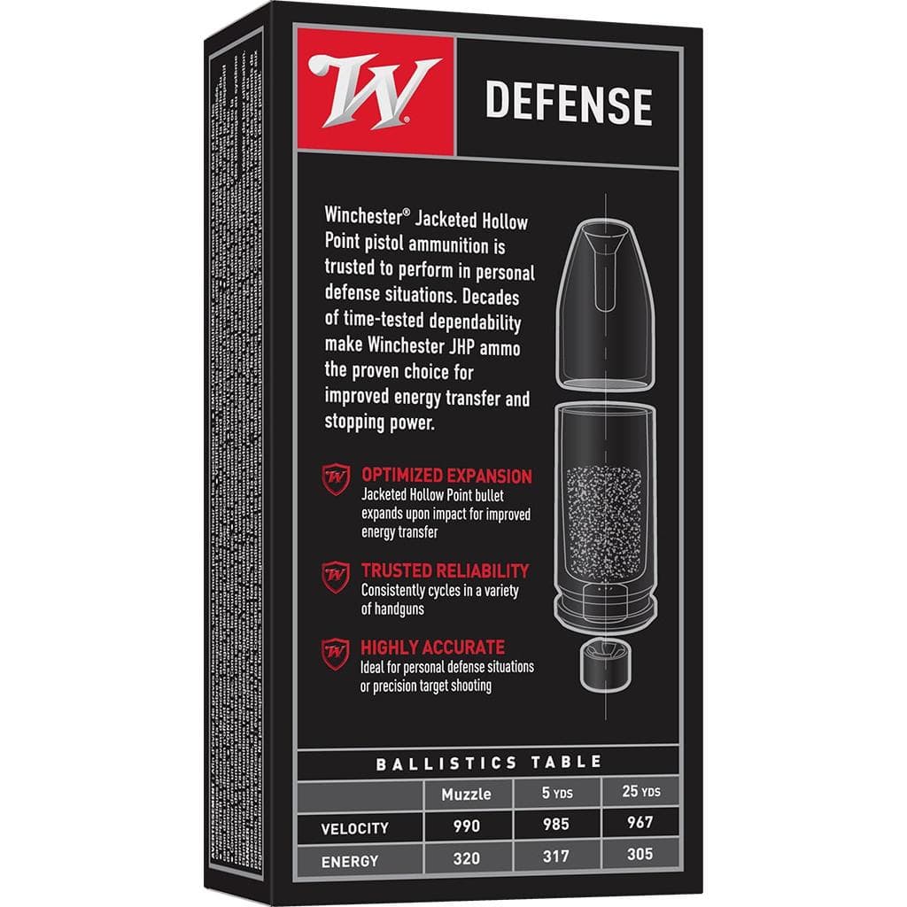 Winchester USA Handgun Ammunition 9mm Luger 147 gr. JHP 990 fps 50/ct