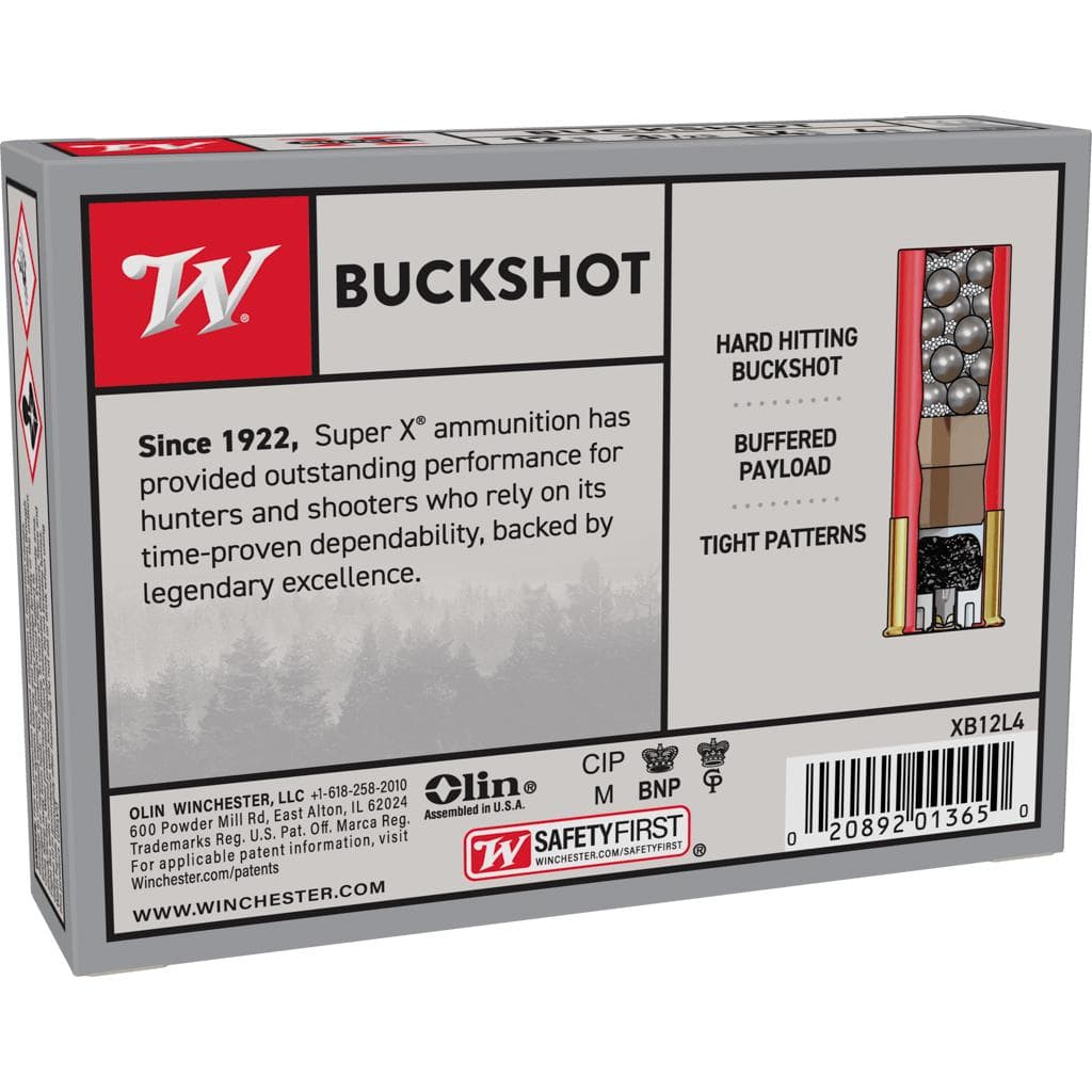 Winchester Super-X Buckshot Shotshells 12 ga 3-1/2" 1150 fps #4B 5/ct