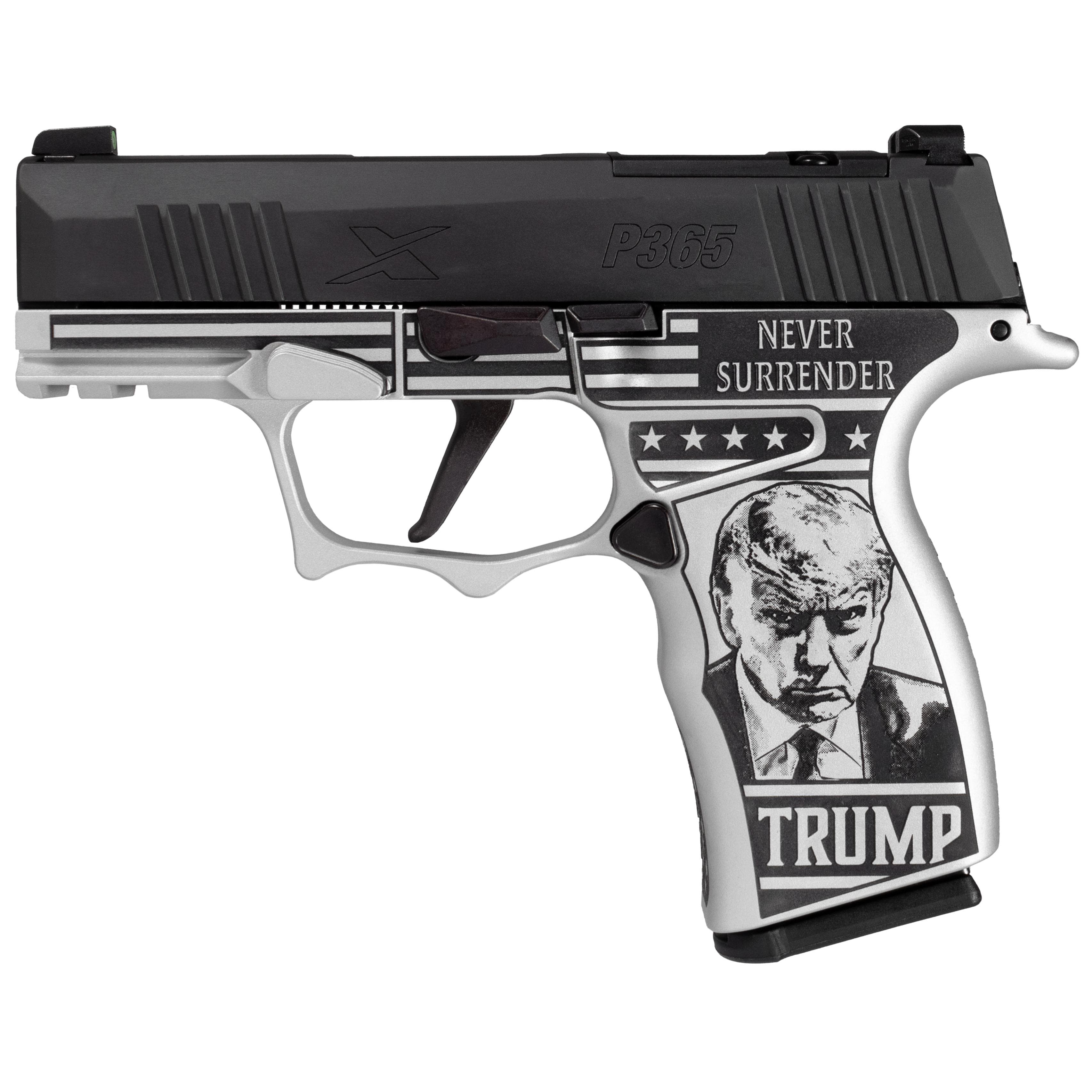 Sig Sauer P365 Shark Tooth "Trump" Grip Optic Ready Handgun 9mm Luger 12rd Magazines(2) 3.1" Barrel X-RAY 3 Sights