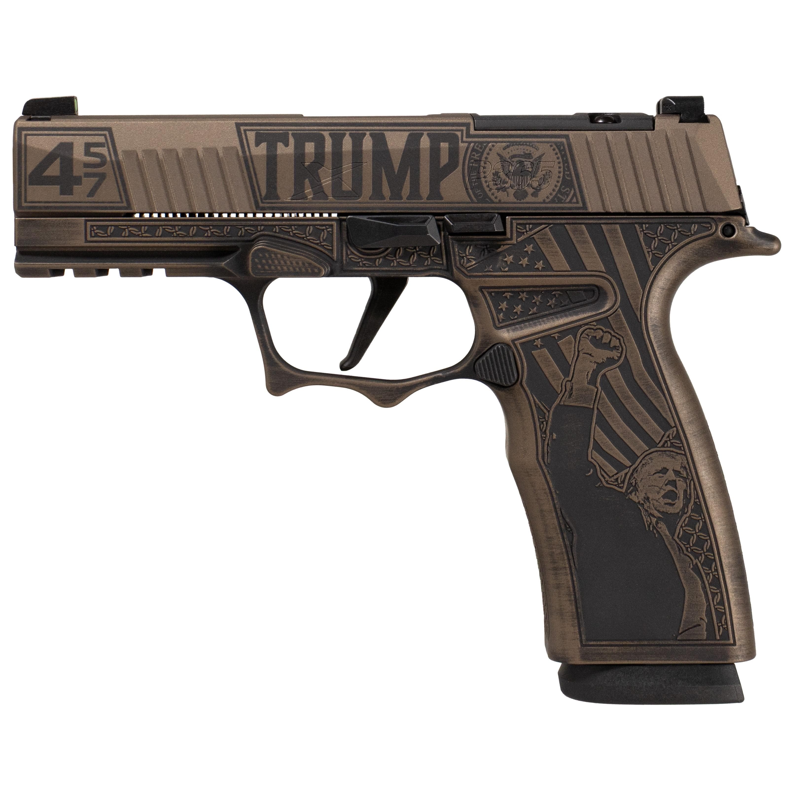 Sig Sauer P365 XMACRO TACOPS "Trump Fight" Handgun 9mm Luger 17rd Magazines(3) 3.7"