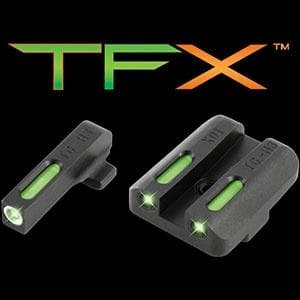 Truglo TFX Tritium/Fiber-Optic Day/Night Sights Fits Springfield XD XDM (excluding 5.25" Comp Series) and XDS - White Outline Front/Rear Green