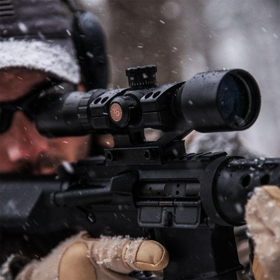 Truglo Tru-Brite 30 SeriesTactical Rifle Scope 1-6x24mm 30mm SFP IR Power Ring Duplex Mil-Dot Illum Black