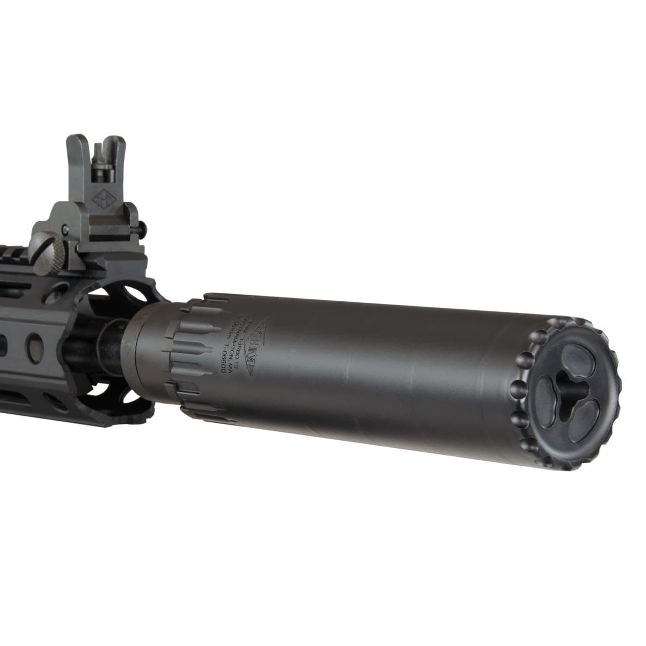 YHM Turbo T3 Suppressor with QD Muzzle Brake 5.56mm Stainless Steel/Cobalt 1/2x28