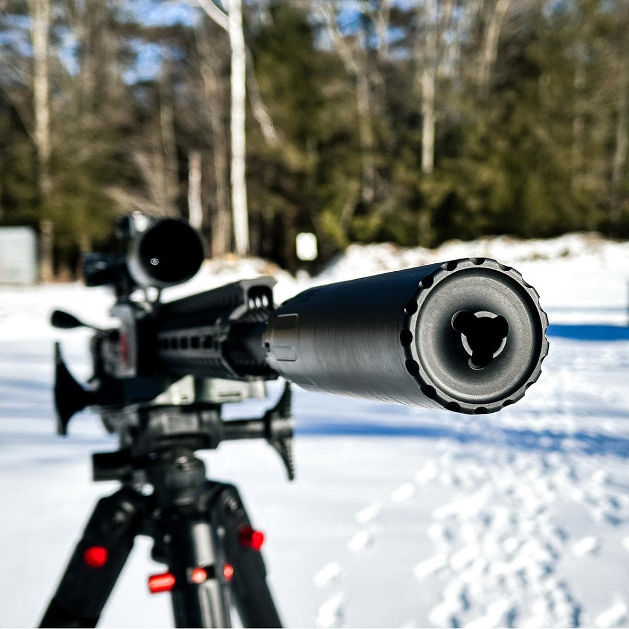 YHM Bad Larry .338 Direct Thread Suppressor .338 Cal Stainless Steel/Cobalt 6 5/8"-24 Black