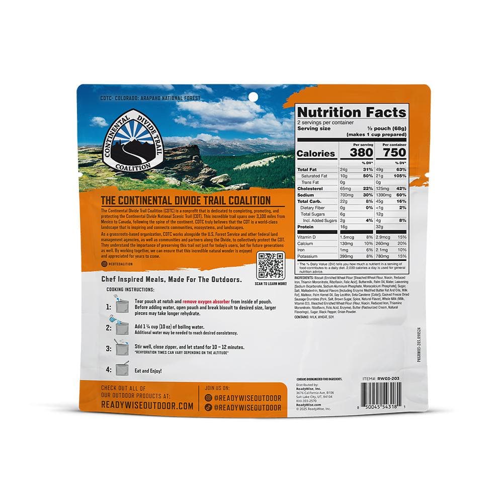 Readywise Pro Meal Biscuits & Gravy Single Pack