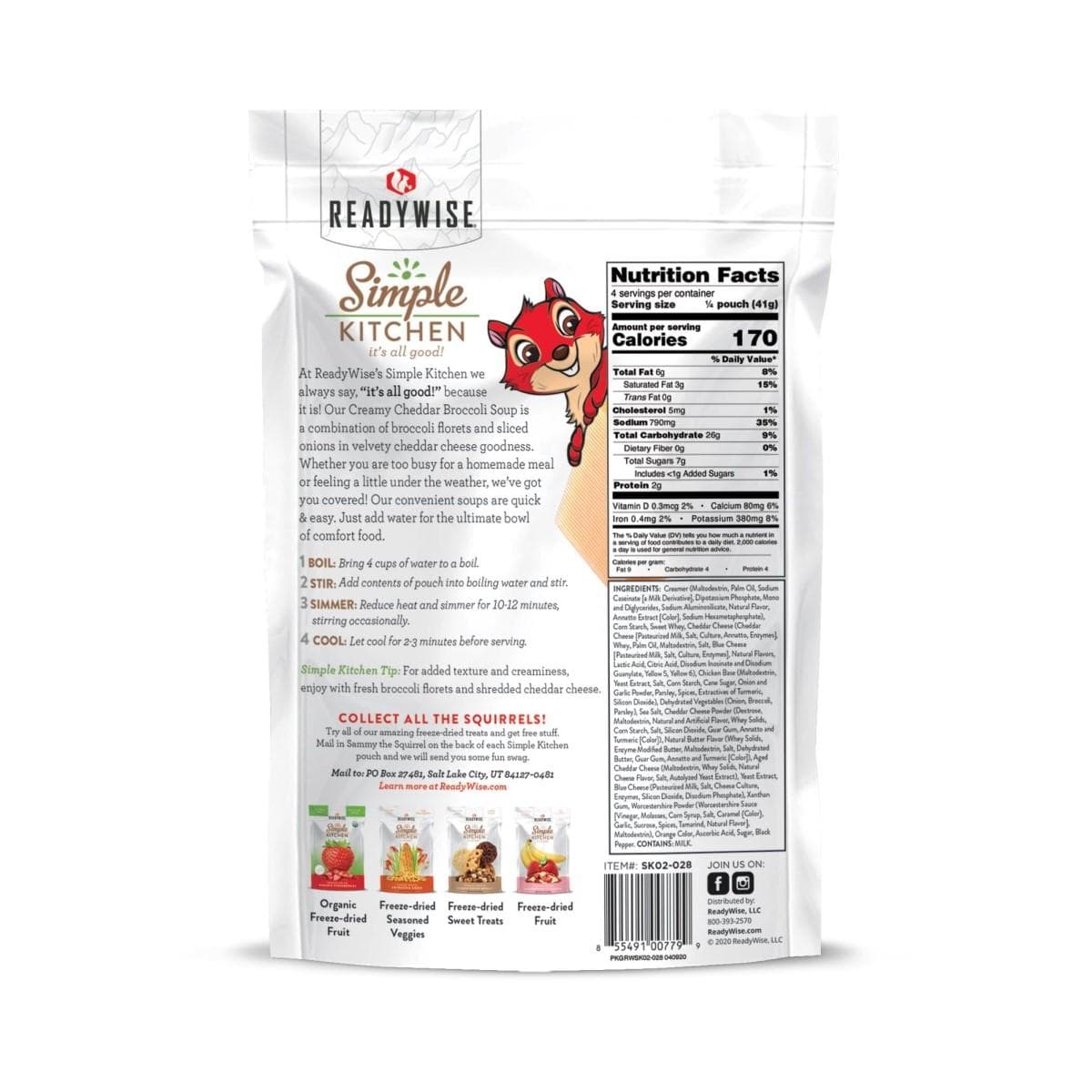 Readywise Simple Kitchen Creamy Cheddar Broccoli Soup - 5.7 oz