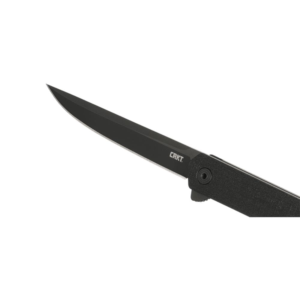CRKT CEO Flipper Folding Knife 3-3/8" Straight Back Blade Black
