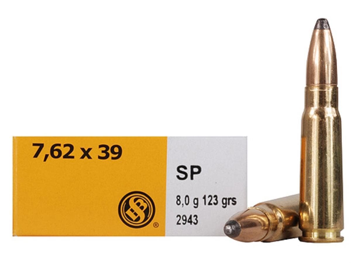 Sellier & Bellot Rifle Ammunition 7.62x39mm 123 gr SP 2435 fps - 20/box