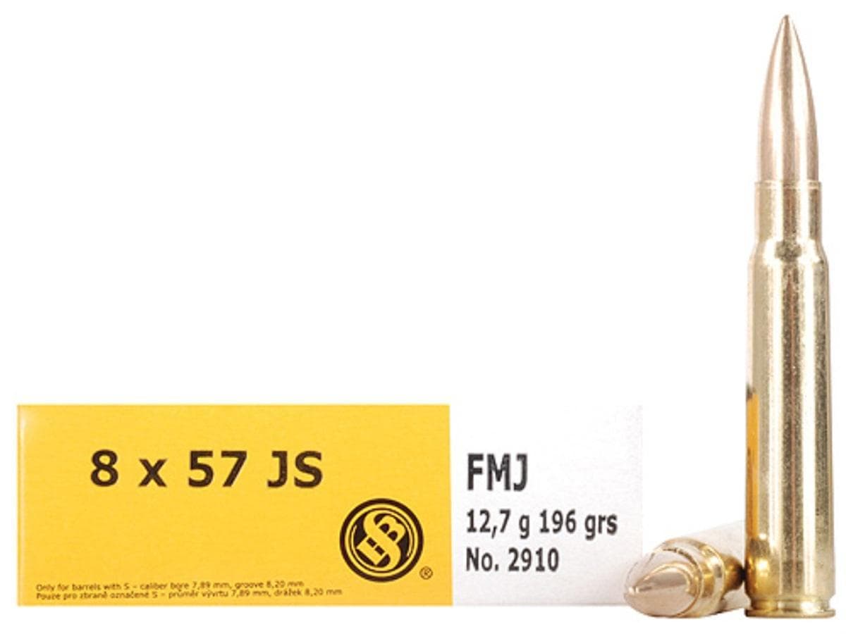 Sellier & Bellot Rifle Ammunition 8x57JS 196 gr FMJ 2540 fps - 20/box