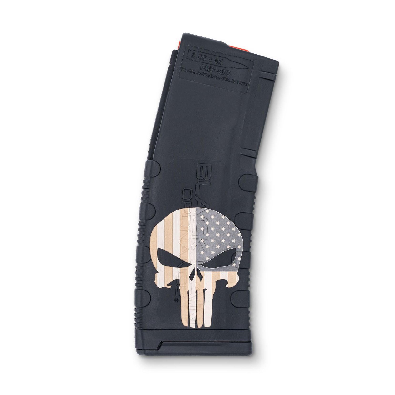 Black Rain Ordnance Punisher with Flag AR Magazine IRBROMAG30PUNISHWFLAG-img-0