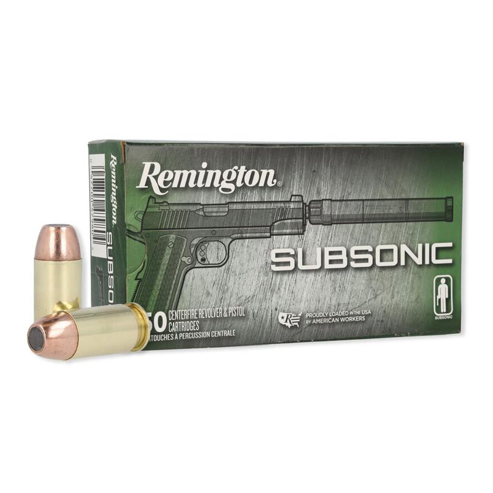 Remington Subsonic Handgun Ammunition .45 Auto 230gr FNEB 830 fps RT28428-img-0