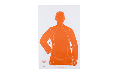 Action Target Action Target, B-21E, Orange Qualification Paper Target, 25 Yard Silhouette, 23"x35", 100 Per Box
