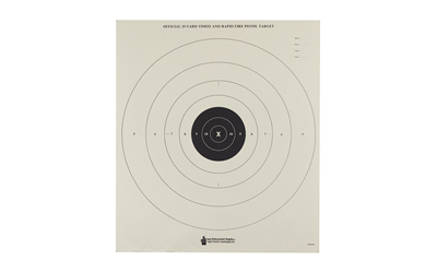 Action Target B-8 Timed And Rapid Fire Target, Black Bull's-Eye, 21"x24", 100 Per Box