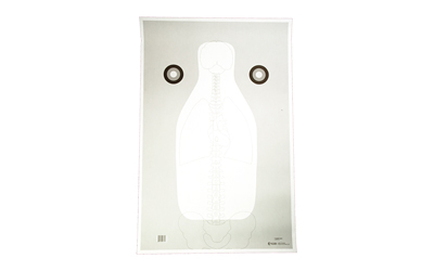 Action Target FBI Q Target w/ Vital Anatomy V2, Training Target, Black, White, and Gray, 23" x 35", 100 Per Box