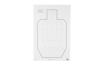 Action Target IPSC-P, Official USPSA/IPSC Practice Target, White/Black, 23"x35", 100 Per Box