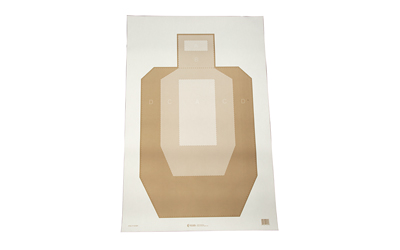 Action Target IPSC Paper Target with Visible Scoring Zones, Brown, 23" x 35", 100 Per Box