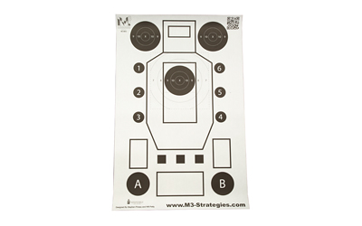 Action Target M3 Strategies Multi-Purpose V3, Training Target, Black and White, 23" x 35", 100 Per Box