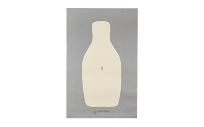 Action Target Q-T, FBI/DEA, Center Mass Q Target, Gray/Ivory, 22.5"x34.5", 100 Per Box