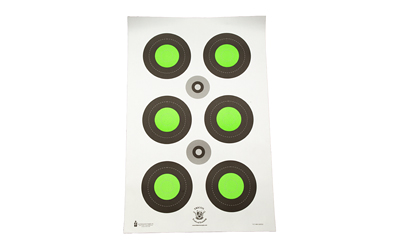 Action Target Trident Concepts Fluorescent Green Bull's-Eye Target, Green and Black, 100 Per Box