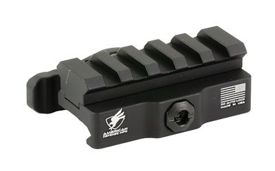 American Defense Mfg. Picatinny Riser, Quick Detach Mount, Fits Picatinny, 5 Slots, Anodized Finish, Black
