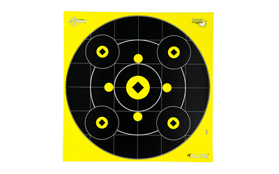 Allen Company EZ AIM Adhesive, Bullseye, 12" x 12", 12 Pack, Black/Chartreuse