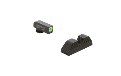 AmeriGlo Protector, Night Sight, Fits Glock Gen 5 9/40, Green Front with LumiGreen Outline, Black Serrated U Notch Rear, Matte Finish, Black