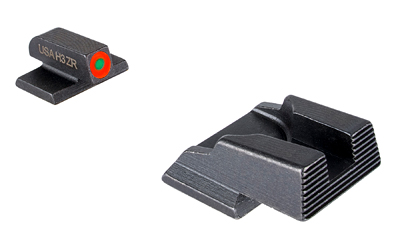 AmeriGlo Protector Sight Set, Fits S&W Bodyguard 2.0, Green Tritium with Orange Outline Front, Black Serrated Rear