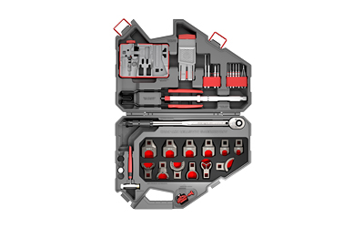 Real Avid Armorer's Master Kit AR15 PRO, AR15 Tool Kit, Gray Carry Case