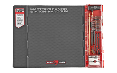Real Avid Master Cleaning Station, Handgun Cleaning Kit, For .22, .357, .38, .40, .45, 9mm, Deluxe Gun Mat With Set Of Cleaning Tools