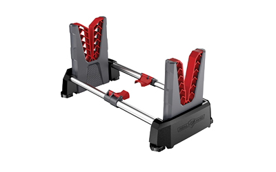 Real Avid Speed Stand Fold and Go, Folding Long Gun Stand, Gray with Red Rubber Inserts