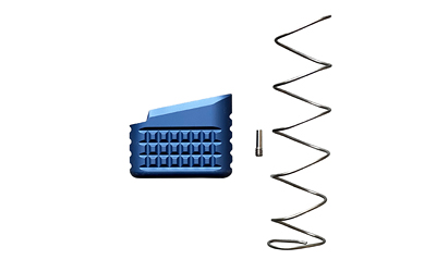 Backup Tactical Mag Extension, Blue, Fits Glock 17/19/22/23, Plus 5 Rounds, Includes Extra Power Spring