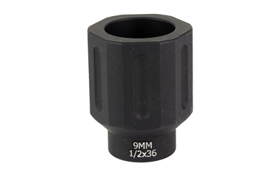 Battle Arms Development HEX FLASHCAN, Blast Diverter, 9MM, Anodized Finish Black, 1/2X36 Threaded