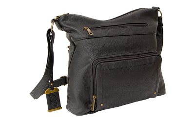 Bulldog Cases Cross Body Style Purse with Holster, Polyurethane Construction, Black