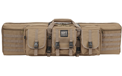 Bulldog Cases Deluxe Tactical Rifle Case, Fits Single Rifle, Three Front Acc. Pockets, Large Main Front Pocket, Back Pack Straps, 36" Soft Case, Tan