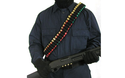 BLACKHAWK Shotgun Bandoleer, Fits 55 Shotgun Shells, Black