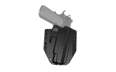 Bravo Concealment BCA, OWB Concealment Holster, 1.5" Belt Loops, Fits 1911 4.25"-5" Rail/No Rail, Full Size, Right Hand, Black, Polymer