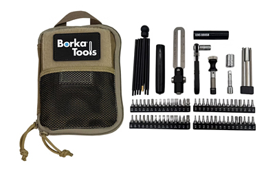 Borka Mil-Spec Kit with 3 Piece Extension Bit Set and Emergency Cleaning Rod Set, Adjustable Torque Driver Tool Kit, Silver, Includes Pouch