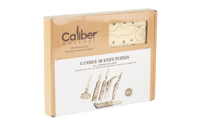 Caliber Gourmet Wood Knife Puzzles, 6 Pack, Brown