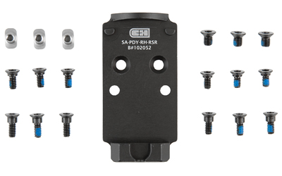 C&H Precision V4, Optic Mounting Plate, For Prodigy to Trijicon RMR, Holosun 407C/507C/508T, Matte Finish, Black