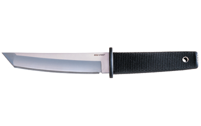 Cold Steel Kobun, 5.5" Fixed Blade Knife, Tanto Point, Plain Edge, AUS 8A/Polished, Black Kraton, Includes Secure-Ex Sheath