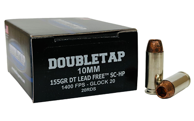 DoubleTap Ammunition Lead Free, 10MM, 155 Grain, Copper, 20 Round Box, California Certified Nonlead Ammunition