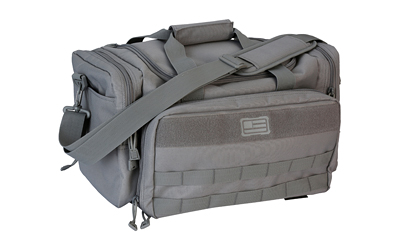 Evolution Outdoor Range Bag, Polyester, MOLLE Webbing, Hook and Loop Panel, Large Main Compartment with Multiple Exterior Zipper Compartments, Gray