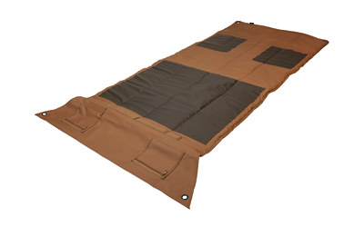 Evolution Outdoor Competition Shooting Mat, Folding, Elbow and Knee Pads, Includes Handle, Shoulder Strap, 4 Stakes, Coyote